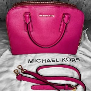 Michael Kors Satchel Leather Handbag Raspberry